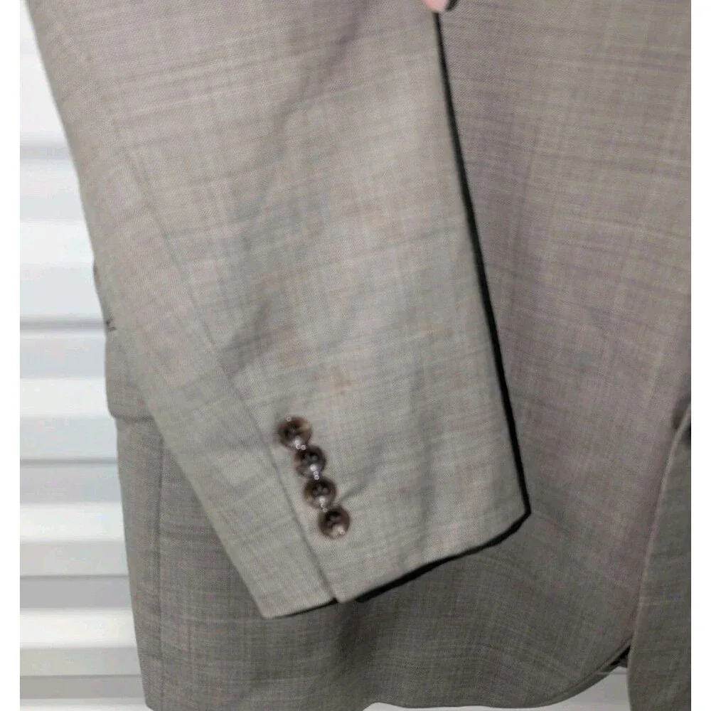 Old Money Quiet Luxury Bachrach 100% Wool Gray Blazer‎ Sport Coat 46L